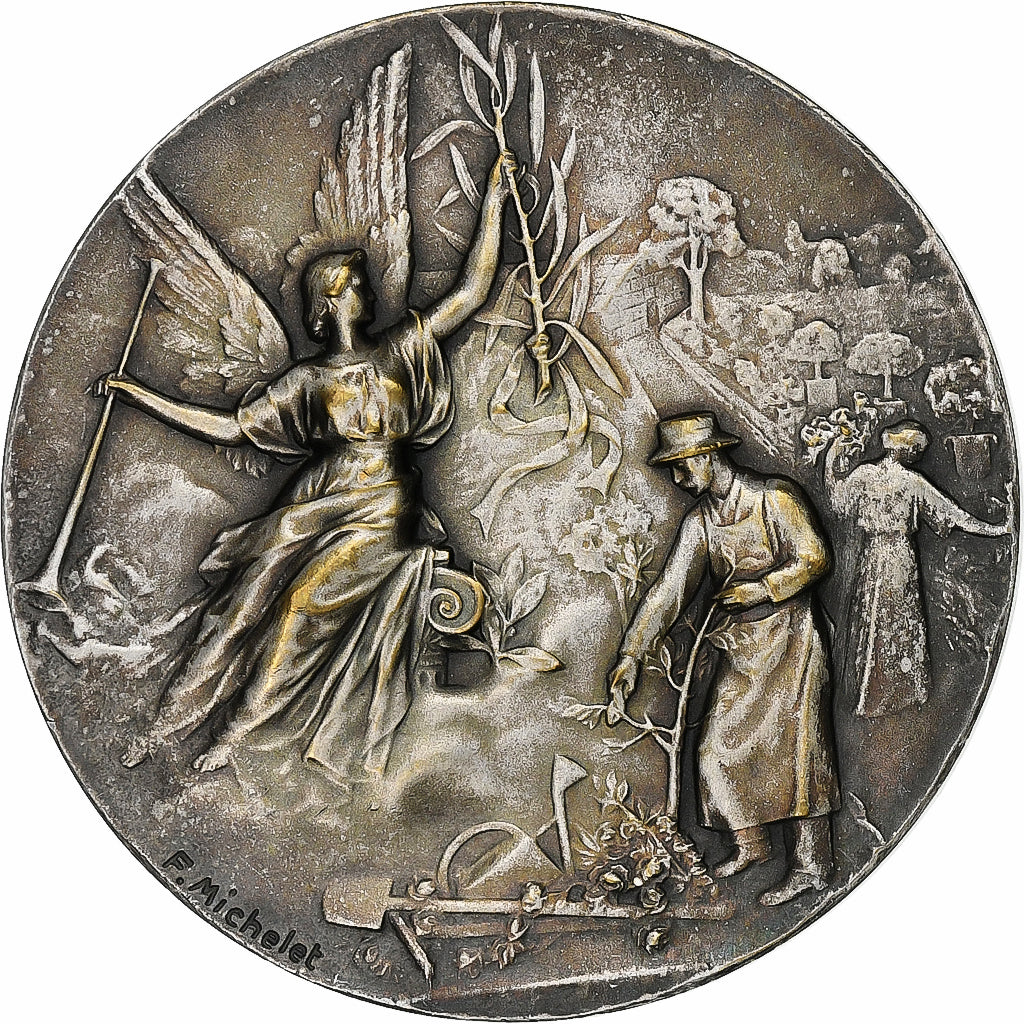 Francia, medaglia, Horticulture, Jardins, n.d., Bronzo argentato, Michelet, SPL