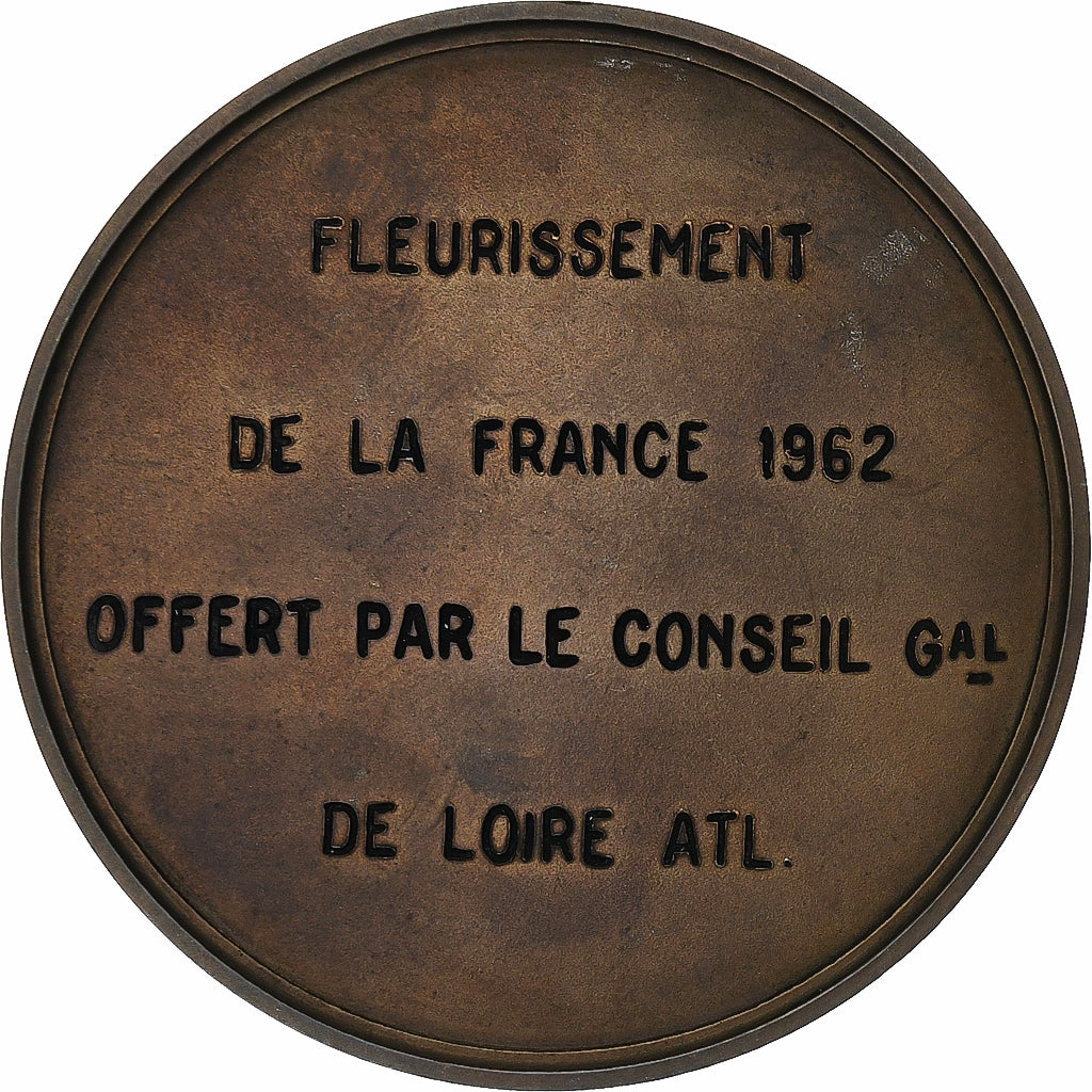 França, medalha, Fleurissement de la France, Loire-Atlantique, 1962, Bronze