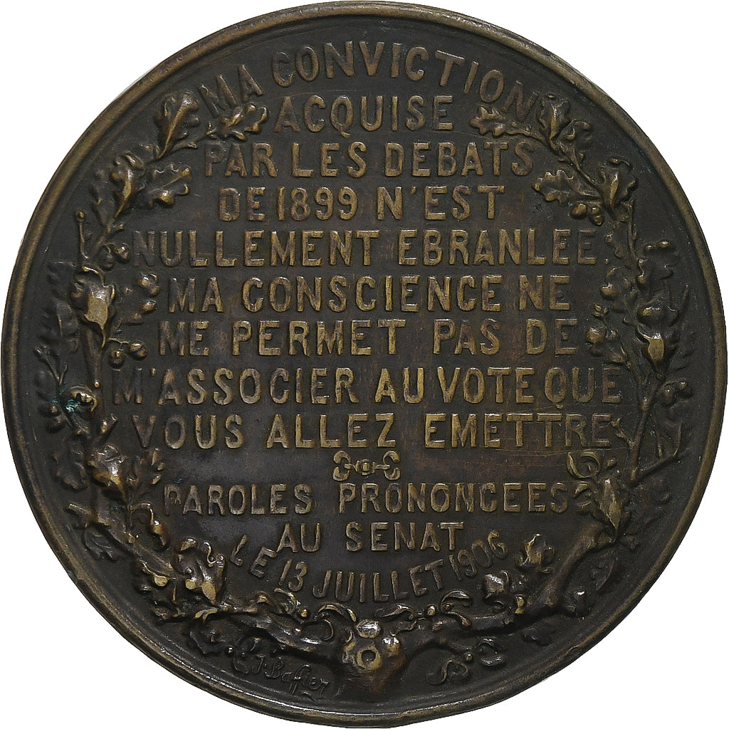 France, Médaille, Au Général Mercier, Justicier du Traitre Dreyfus, 1906