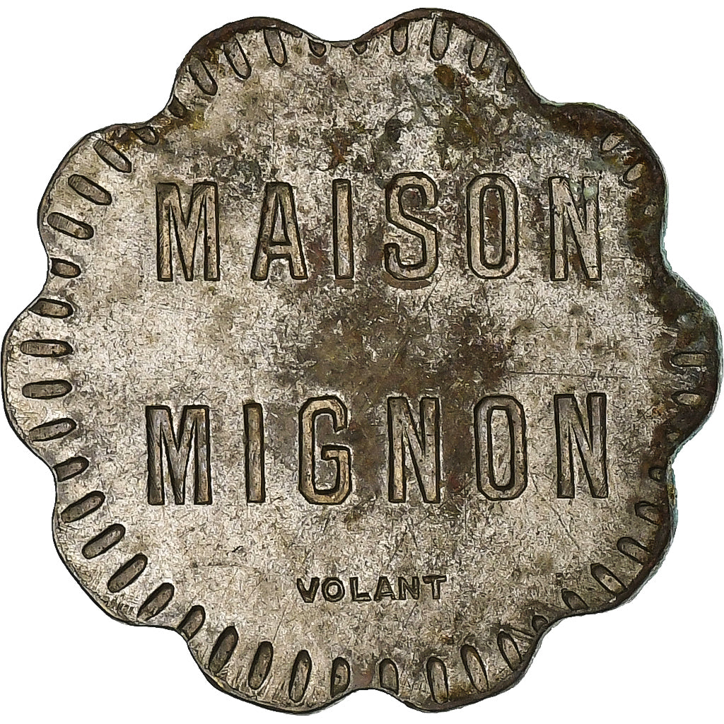 Francia, zeton, Maison Mignon, n.d., Maillechort, 2, MBC+