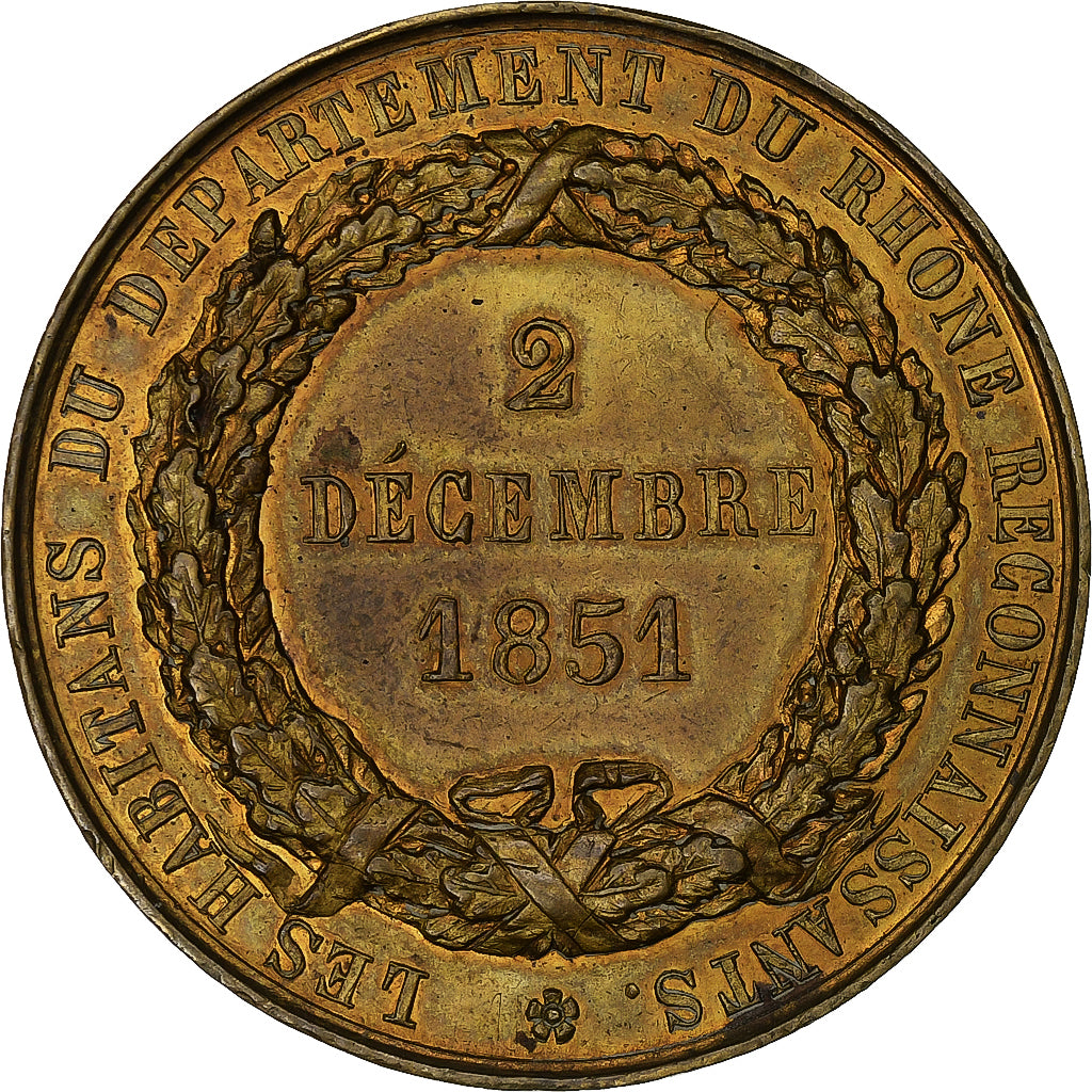 Francia, medaglia, Baron de Vincent, Préfet du Rhône, 1851, Rame, SPL-