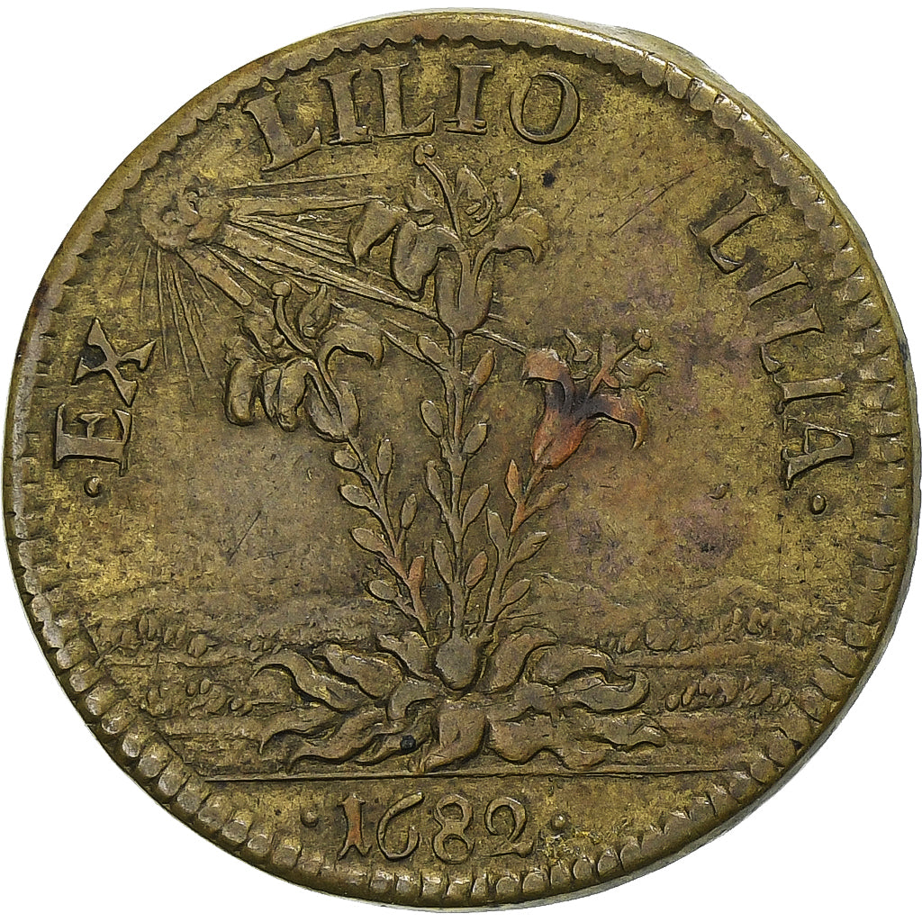 France, Token, Louis XIV, 1682, Nuremberg, Brass, AU(50-53)