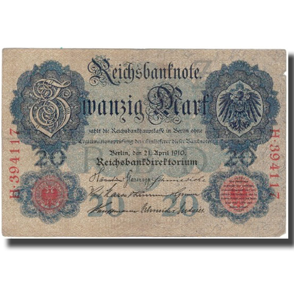 Banknote, Germany, 20 Mark, 1910, KM:40a, VF(30-35)