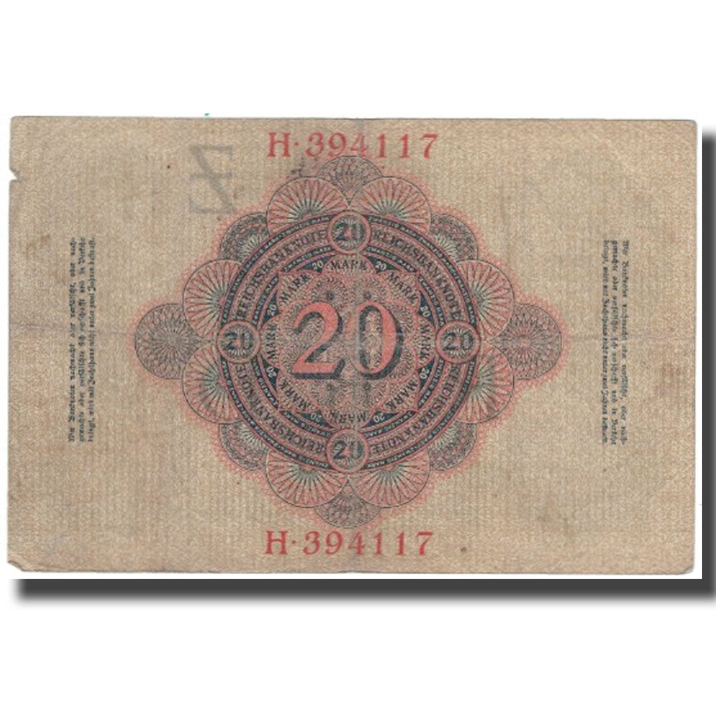 Banknote, Germany, 20 Mark, 1910, KM:40a, VF(30-35)