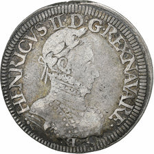Royaume de Navarre, Henri III (Henri II de Béarn), Teston, 1575, Pau, Argent