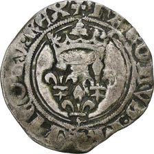 France, Charles VI, Florette, 1417-1422, Saint-Pourçain, Billon, VF(30-35)