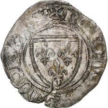 France, Charles VI, Blanc Guénar, 1389-1422, Paris, Billon, EF(40-45)