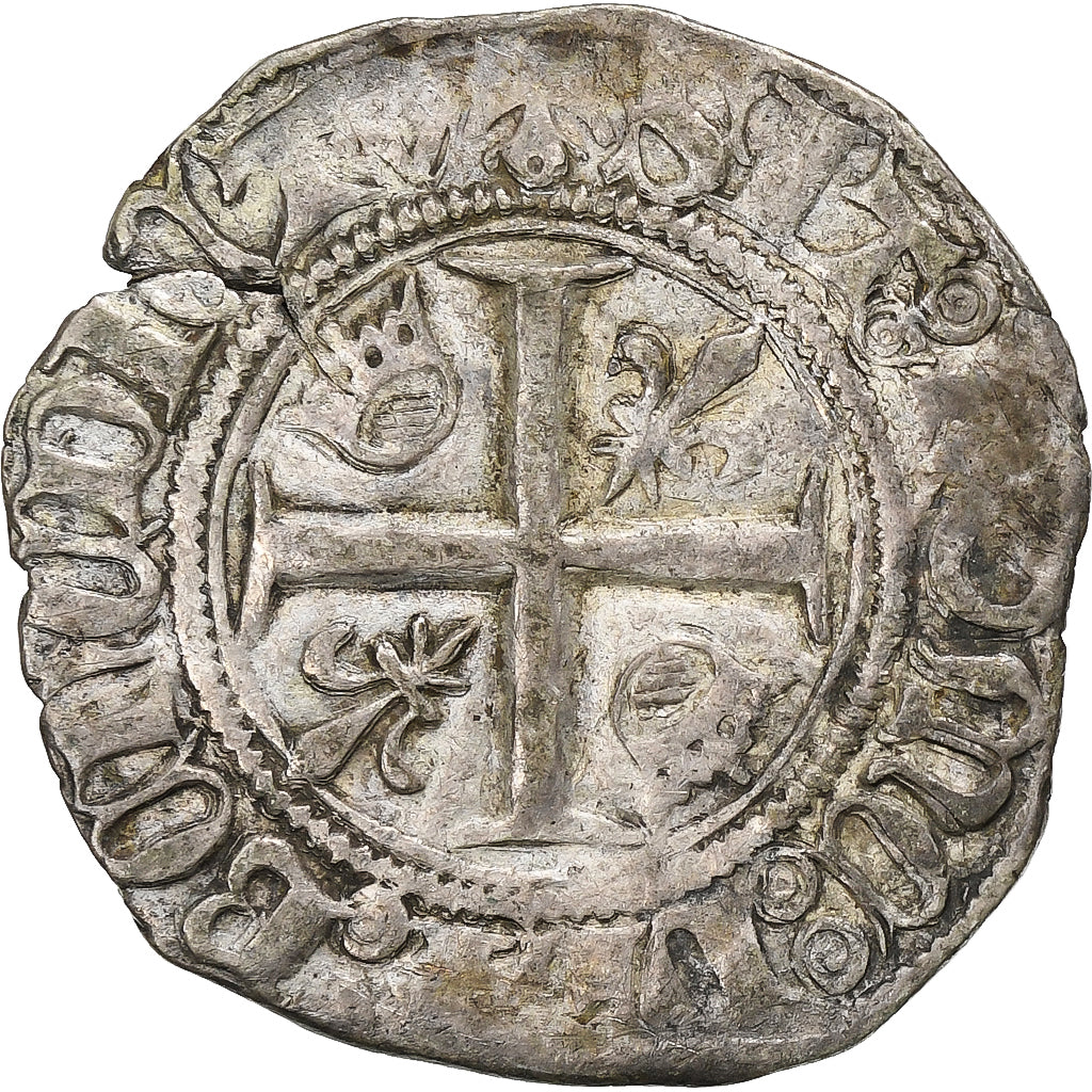 France, Charles VI, Blanc Guénar, 1389-1422, Paris, Billon, EF(40-45)