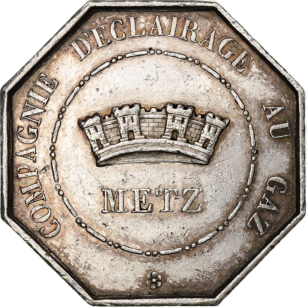 France, Medal, Compagnie d'Eclairage au Gaz, Metz, n.d., Silver, AU(55-58)