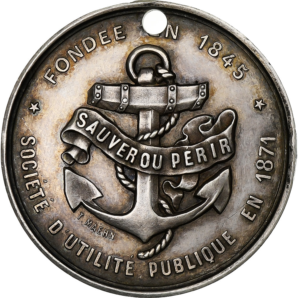 Frankreich, Medaille, Société des Sauveteurs de la Seine, 1875, Silber, VZ