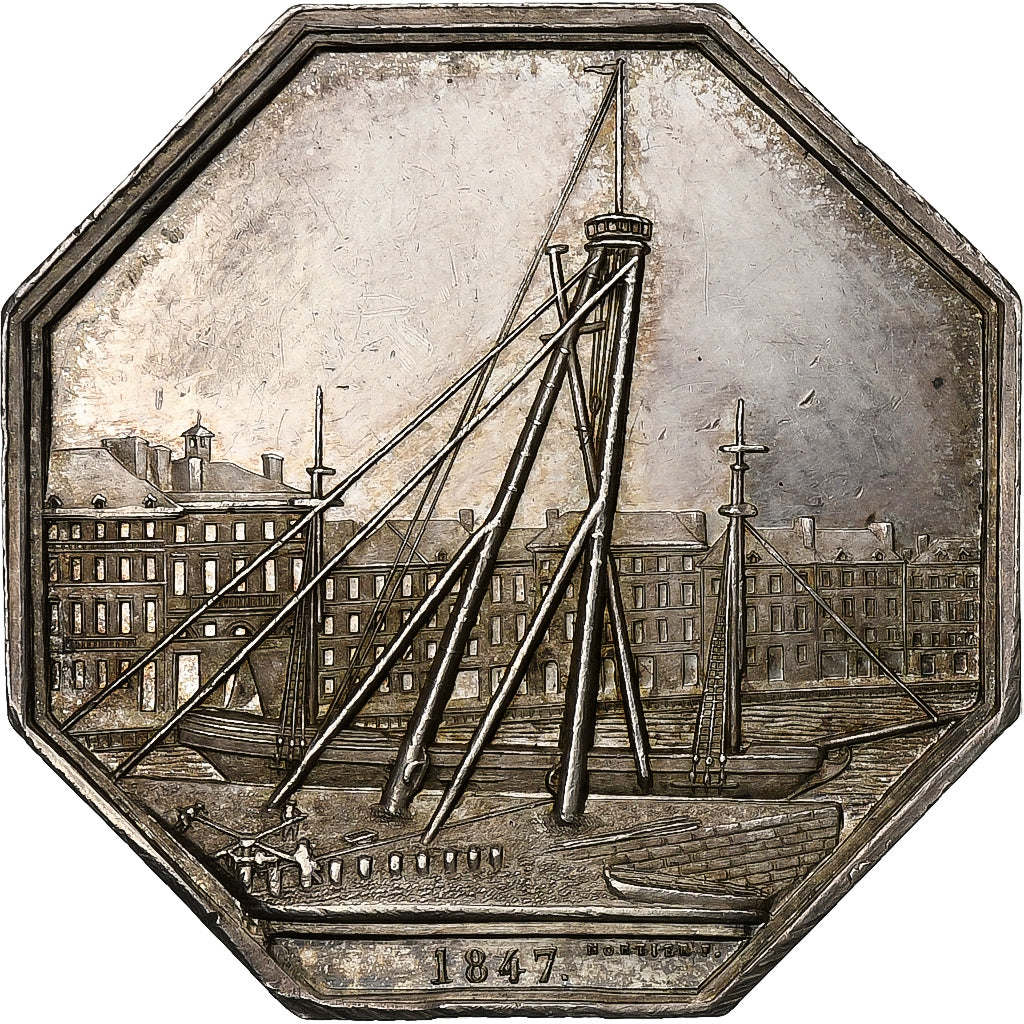 France, Médaille, Compagnie des Apparaux maritimes du Havre, 1847, Argent, SUP