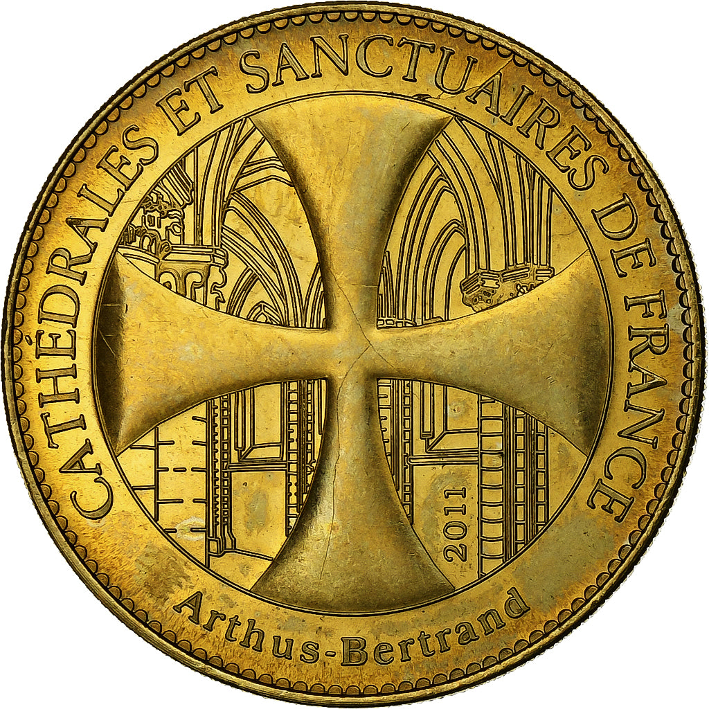 France, Tourist token, Cathédrale Notre-Dame de Reims, 2011, Copper-nickel