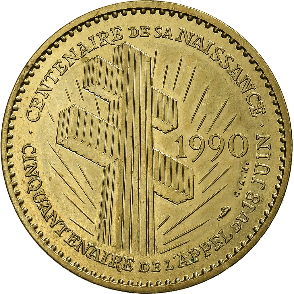 França, Token, 100e anniversaire de la naissance de Charles de Gaulle, 1990