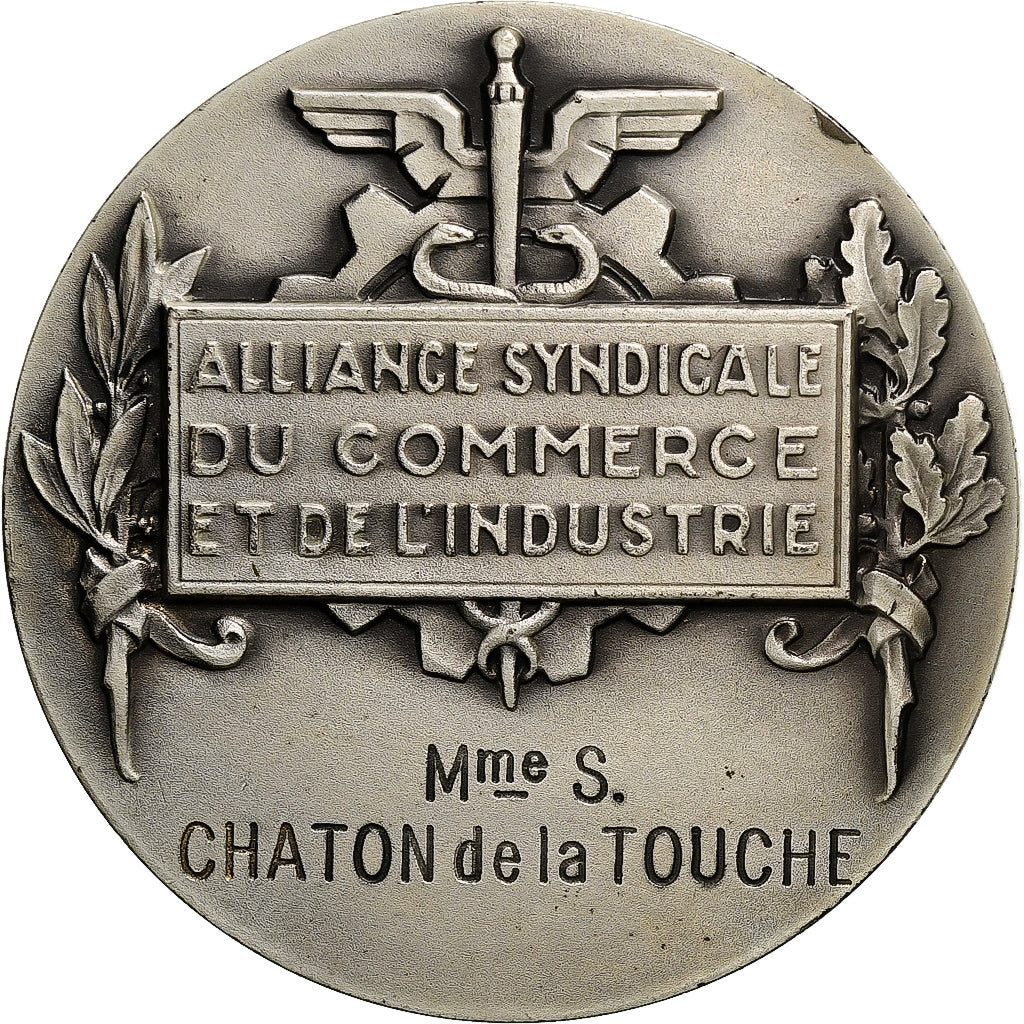 France, Medal, Alliance Syndicale du Commerce et de l'Industrie, n.d., Silvered
