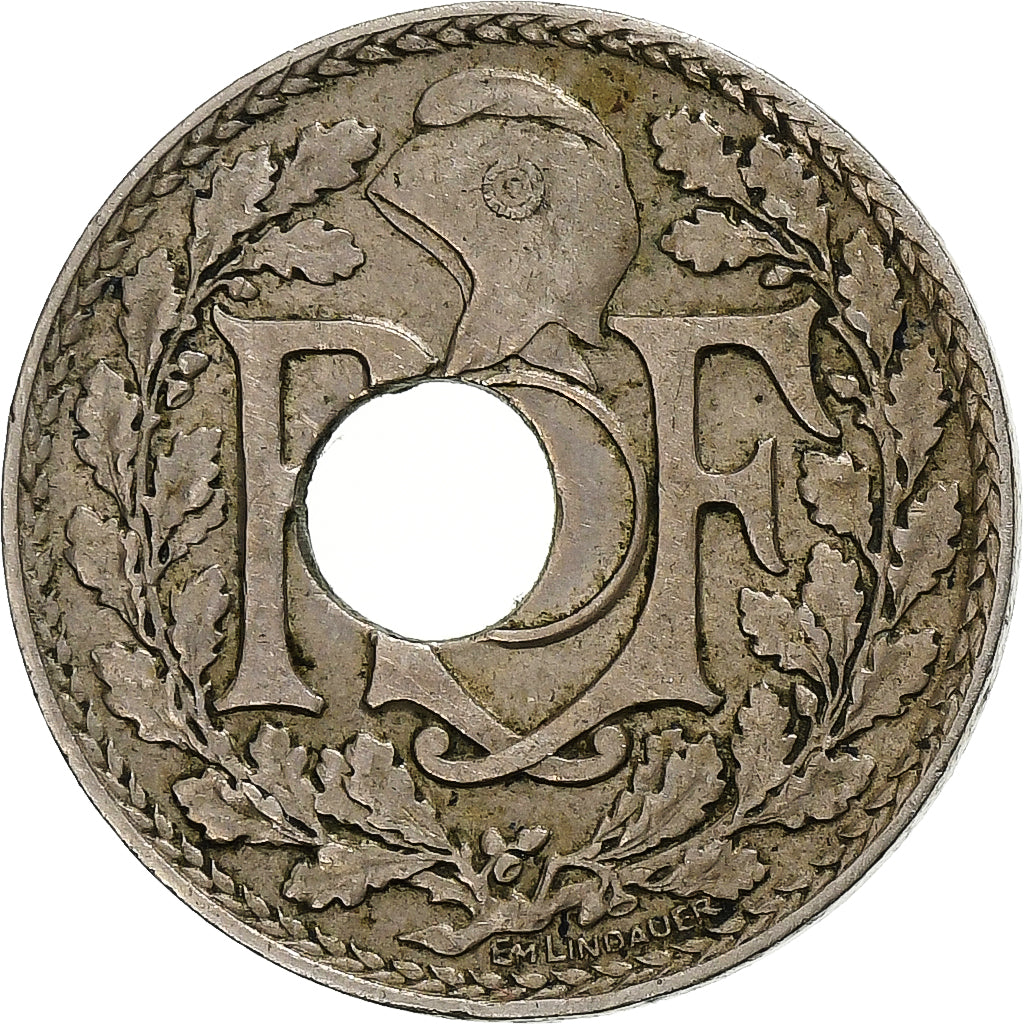 France, 10 Centimes, Lindauer, 1920, Paris, Trou Décentré, Copper-nickel