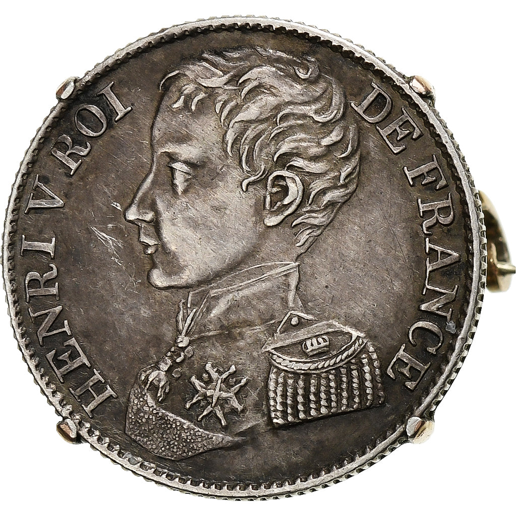 France, Brooch, Henri V, 1831, Silver, 1 Franc, AU(55-58)