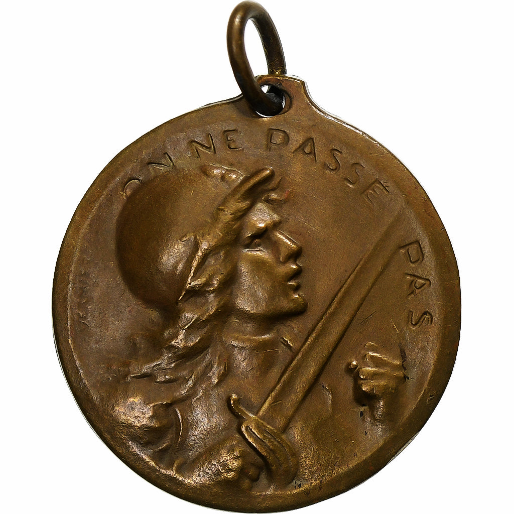 Francia, medaglia, Verdun , On ne passe pas, n.d., Rame, Vernier, SPL-