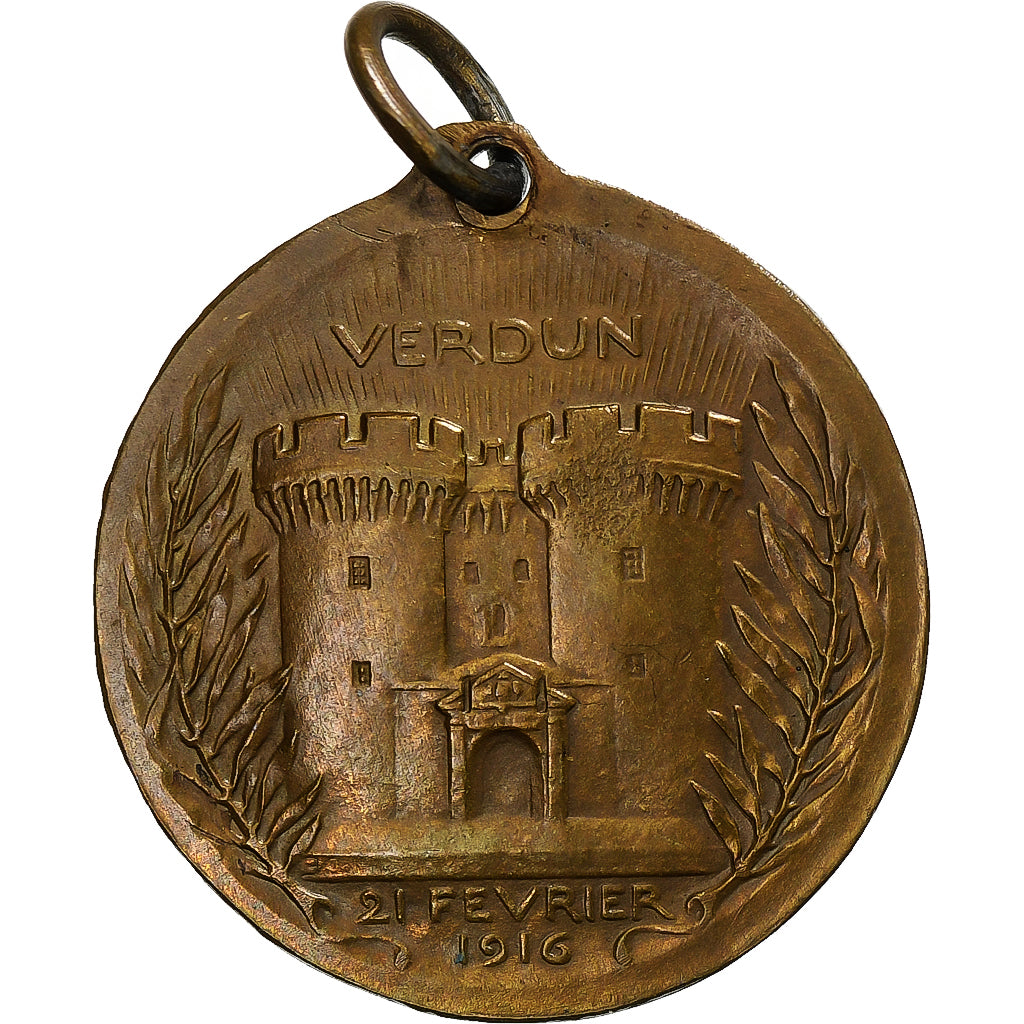 Francia, medaglia, Verdun , On ne passe pas, n.d., Rame, Vernier, SPL-