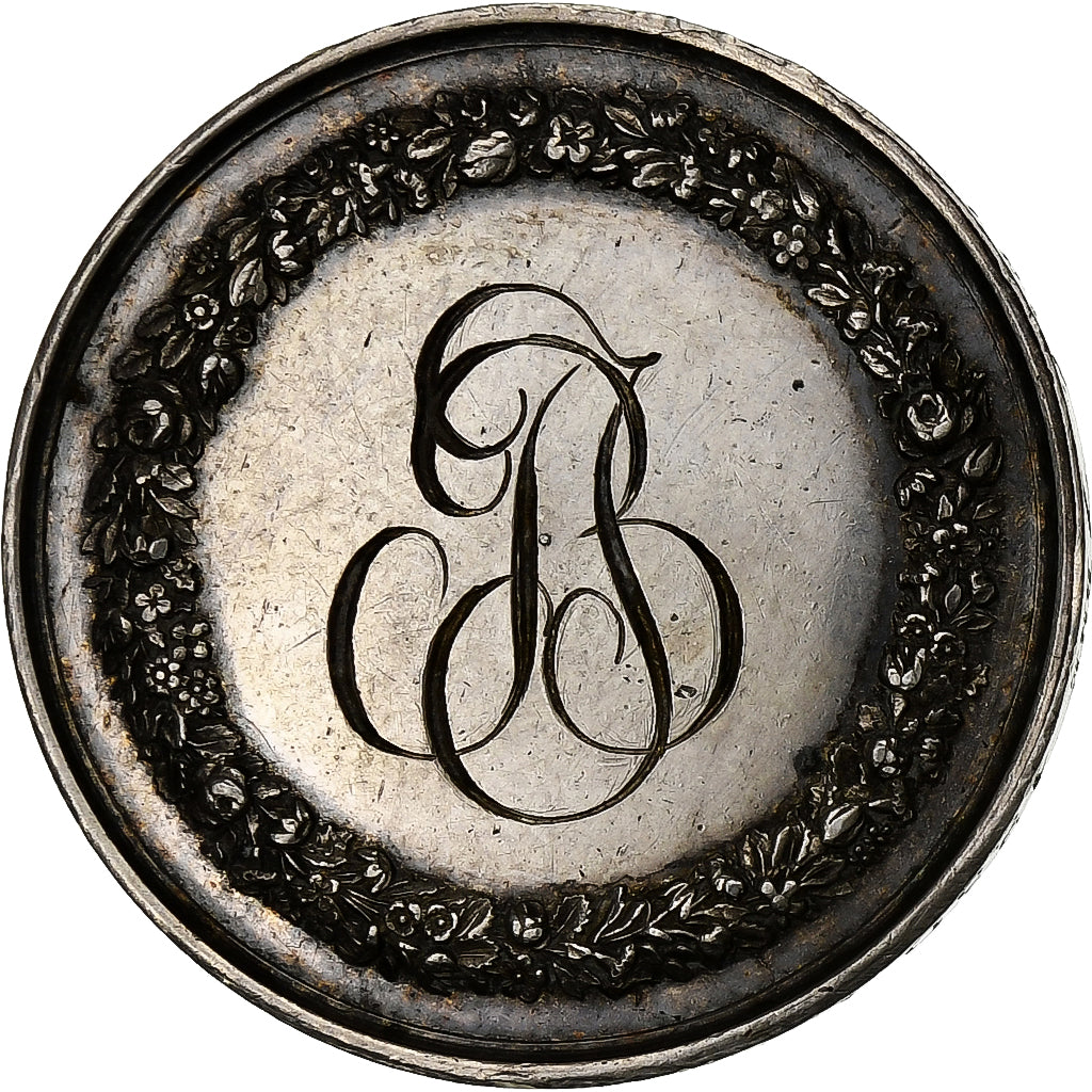 France, Wedding medal, 1830, Silver, De Puymaurin, AU(55-58)
