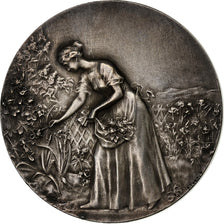 Francja, medal, Exposition Florale, Antibes, 1910, Srebro, Lenoir, AU(55-58)