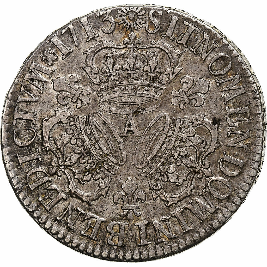 France, Louis XIV, Ecu aux 3 couronnes, 1713, Paris, Silver, VF(30-35)