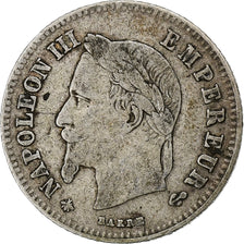 France, Napoleon III, 20 Centimes, 1866, Paris, Silver, VF(30-35), Gadoury:308