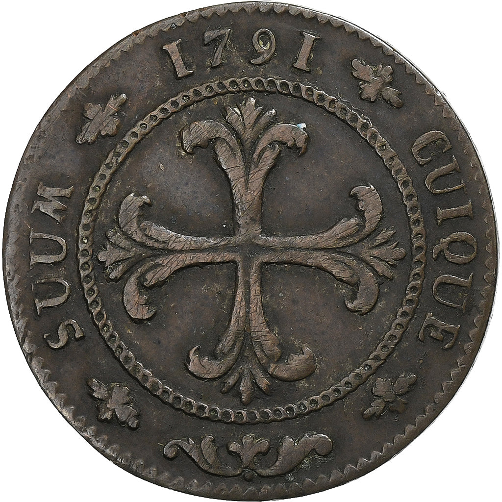 Principality of Neuchâtel, Frédéric-Guillaume II, 4 Kreuzer, 1791, Vellón
