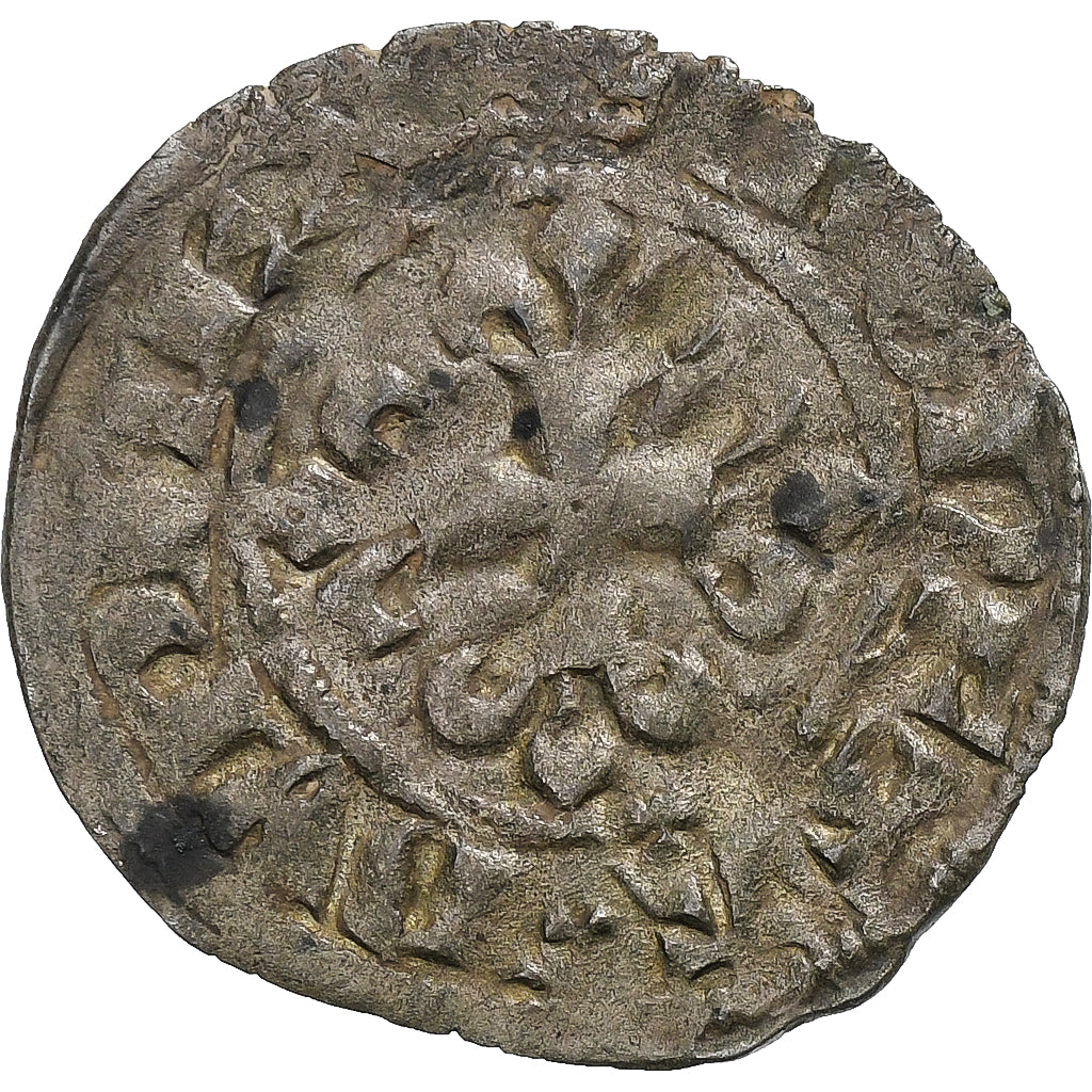 France, Philippe VI, Double Parisis, 1346-1350, 3rd type, Billon, VF(30-35)