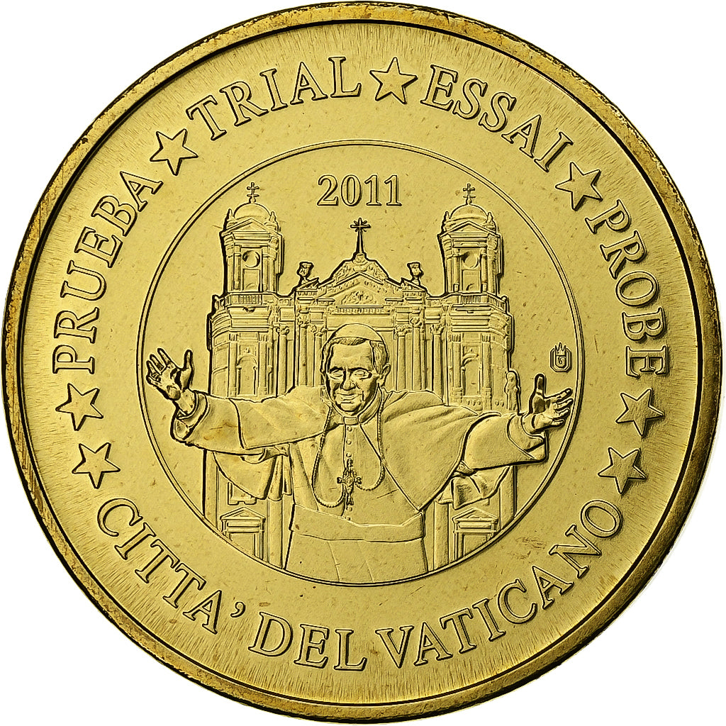 Vaticano, 50 Euro Cent, Essai-Trial, 2011, Latão, MS(64)