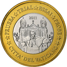 Vatican, 1 Euro, Essai-Trial, 2011, Bi-Metallic, MS(64)