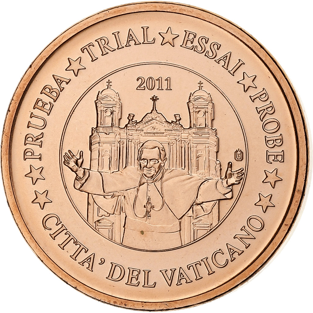 Vaticano, Euro Cent, Essai-Trial, 2011, Cobre, MS(64)