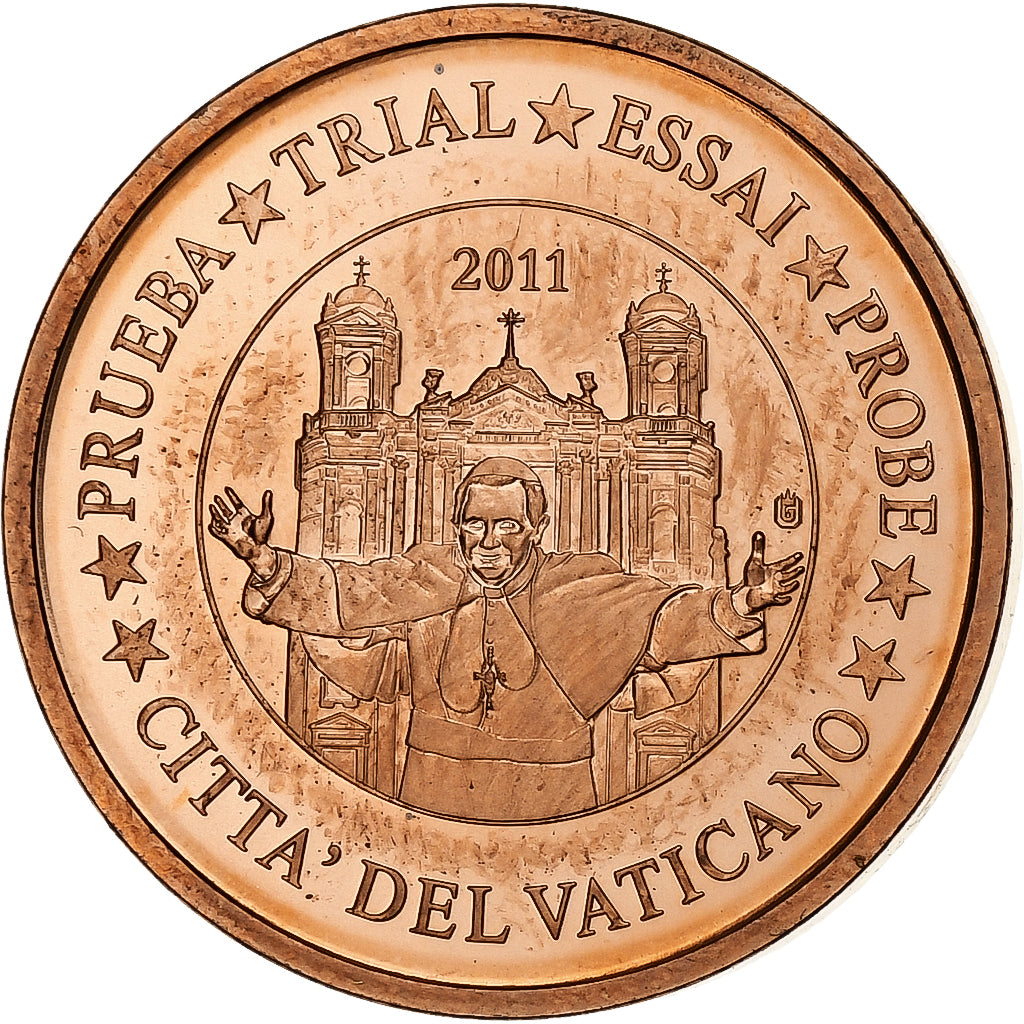 Vaticano, 2 Euro Cent, Essai-Trial, 2011, Cobre, MS(64)