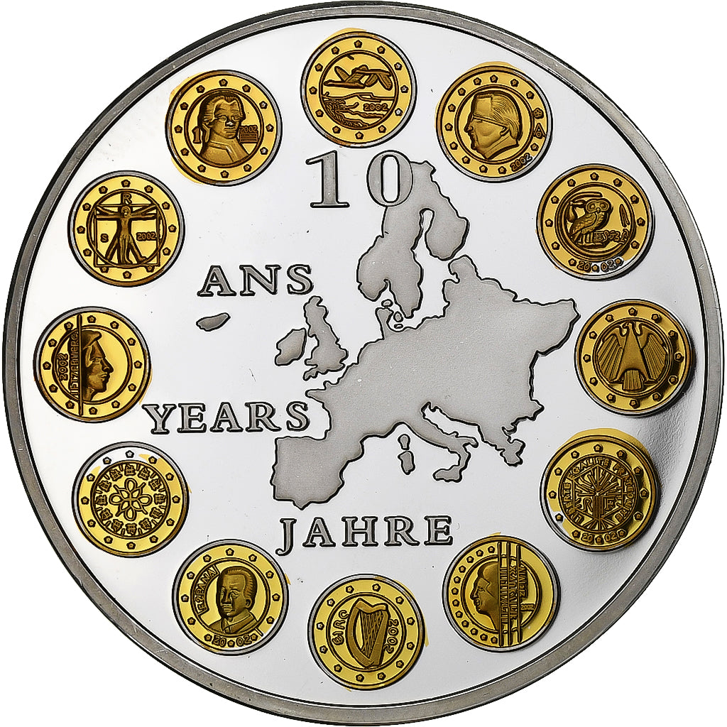 Frankreich, Medaille, 10 ans de l'Euro, Kupfer-Nickel, UNZ+
