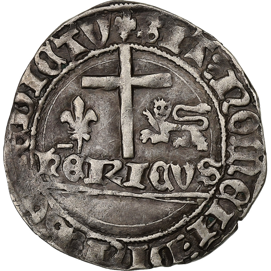 Francia, Henri VI, Blanc aux Écus, 1422-1453, Saint-Lô, Biglione, BB