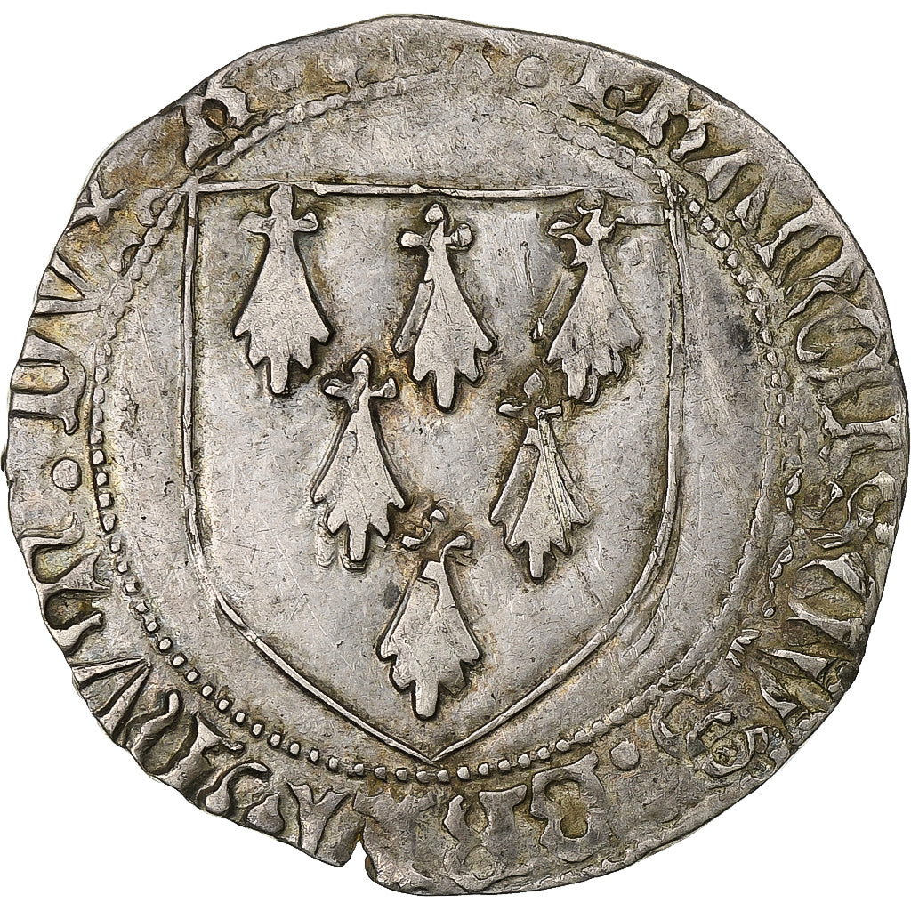 Duché de Bretagne, François II, Gros à l'écu, 1458-1488, Rennes, Argent
