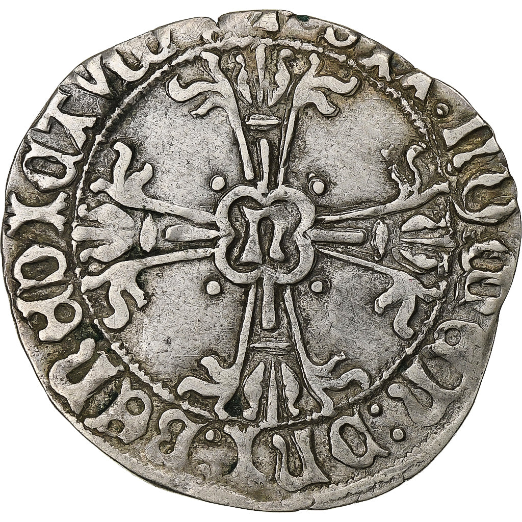Duché de Bretagne, François II, Gros à l'écu, 1458-1488, Nantes, Argent