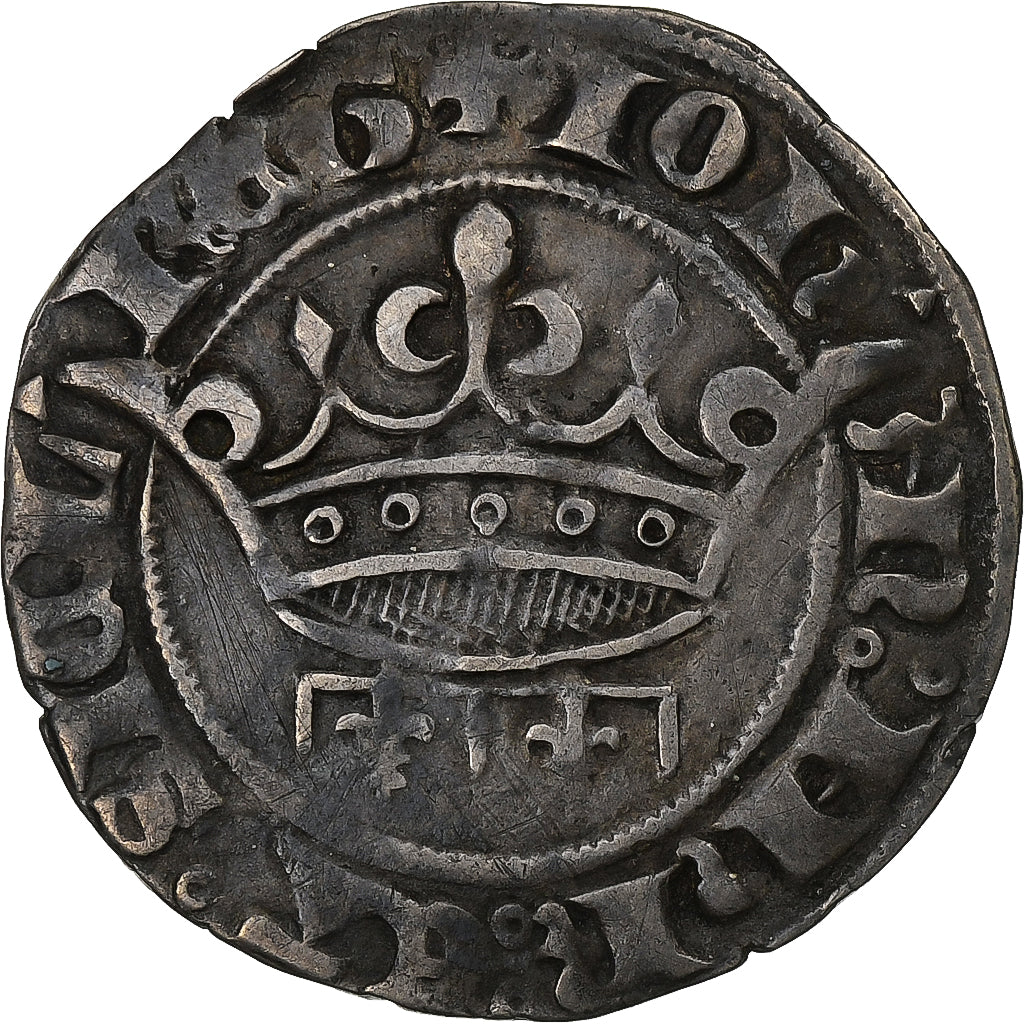 Francja, County of Provence, Jeanne de Naples, Gros, 1343-1382, Srebro
