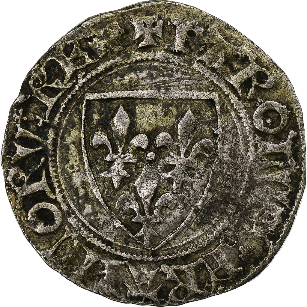 France, Charles VI, Blanc Guénar, 1389-1422, Sainte-Ménéhould, Billon