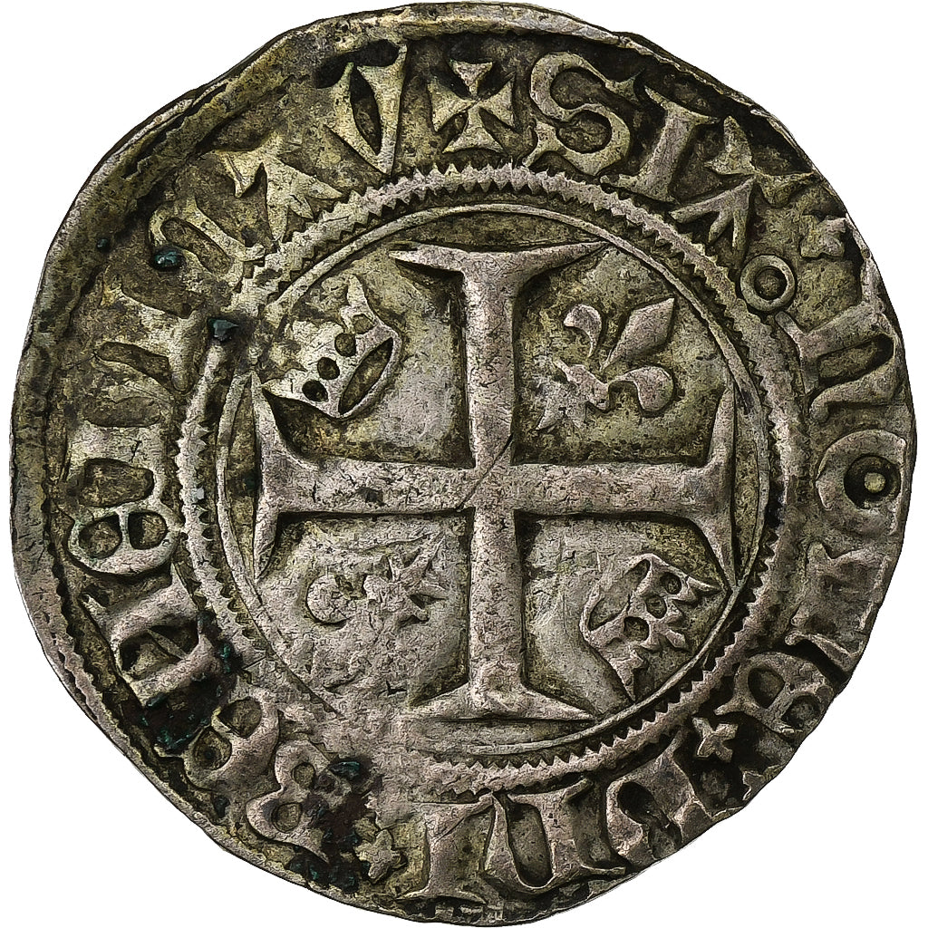 France, Charles VI, Blanc Guénar, 1389-1422, Sainte-Ménéhould, Billon