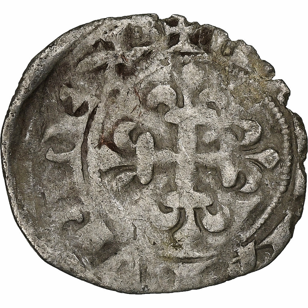 France, Charles IV, Double Parisis, 1323-1328, Billon, VF(20-25), Duplessy:244b