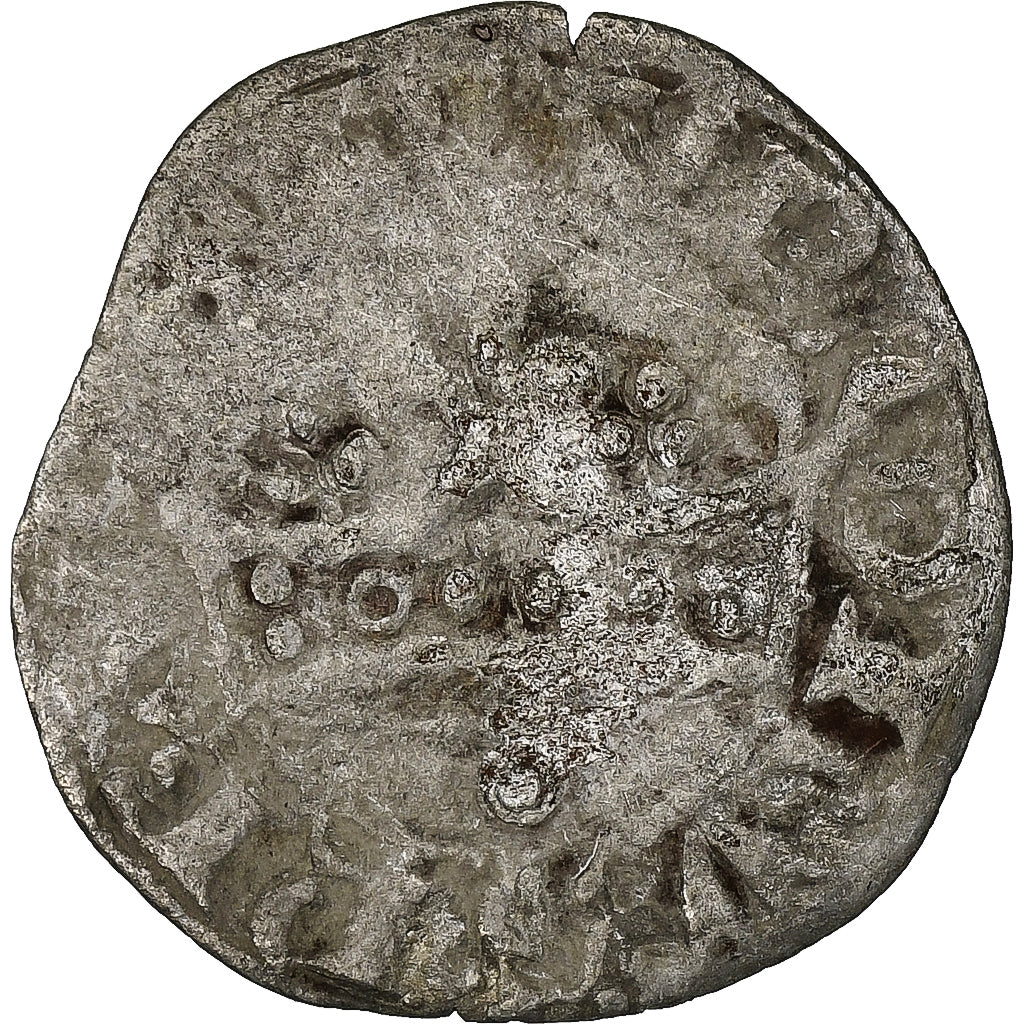 France, Charles IV, Double Parisis, 1323-1328, Billon, VF(30-35), Duplessy:244b