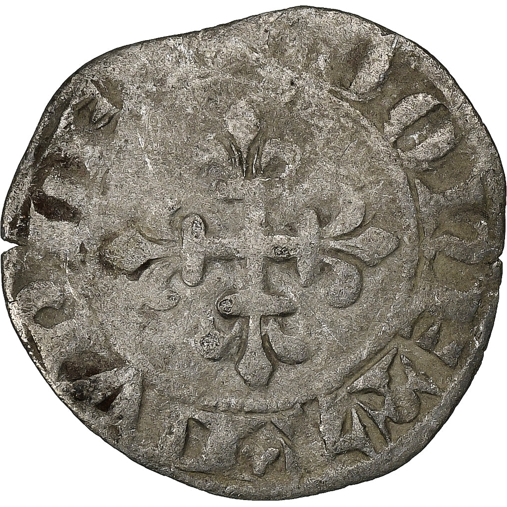 France, Charles IV, Double Parisis, 1323-1328, Billon, VF(30-35), Duplessy:244b