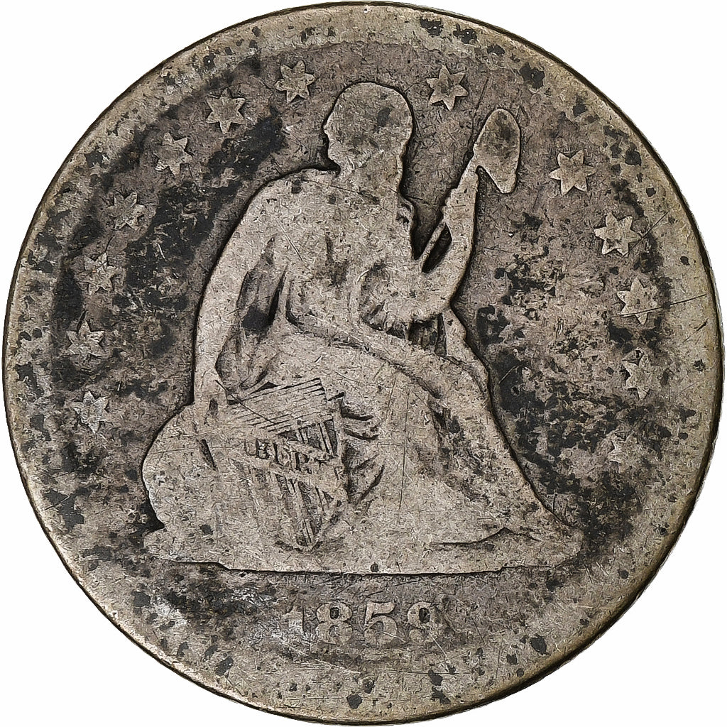 United States, Quarter dollar, Seated Liberty, 1859, Philadelphia, Silver