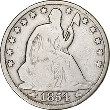 Estados Unidos, Half Dollar, Seated Liberty, 1854, New Orleans, Plata, BC