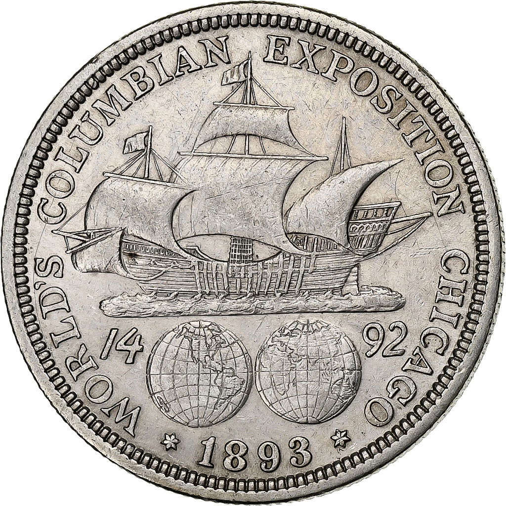 États-Unis, Half Dollar, Columbian, 1893, Philadelphie, Argent, TTB+