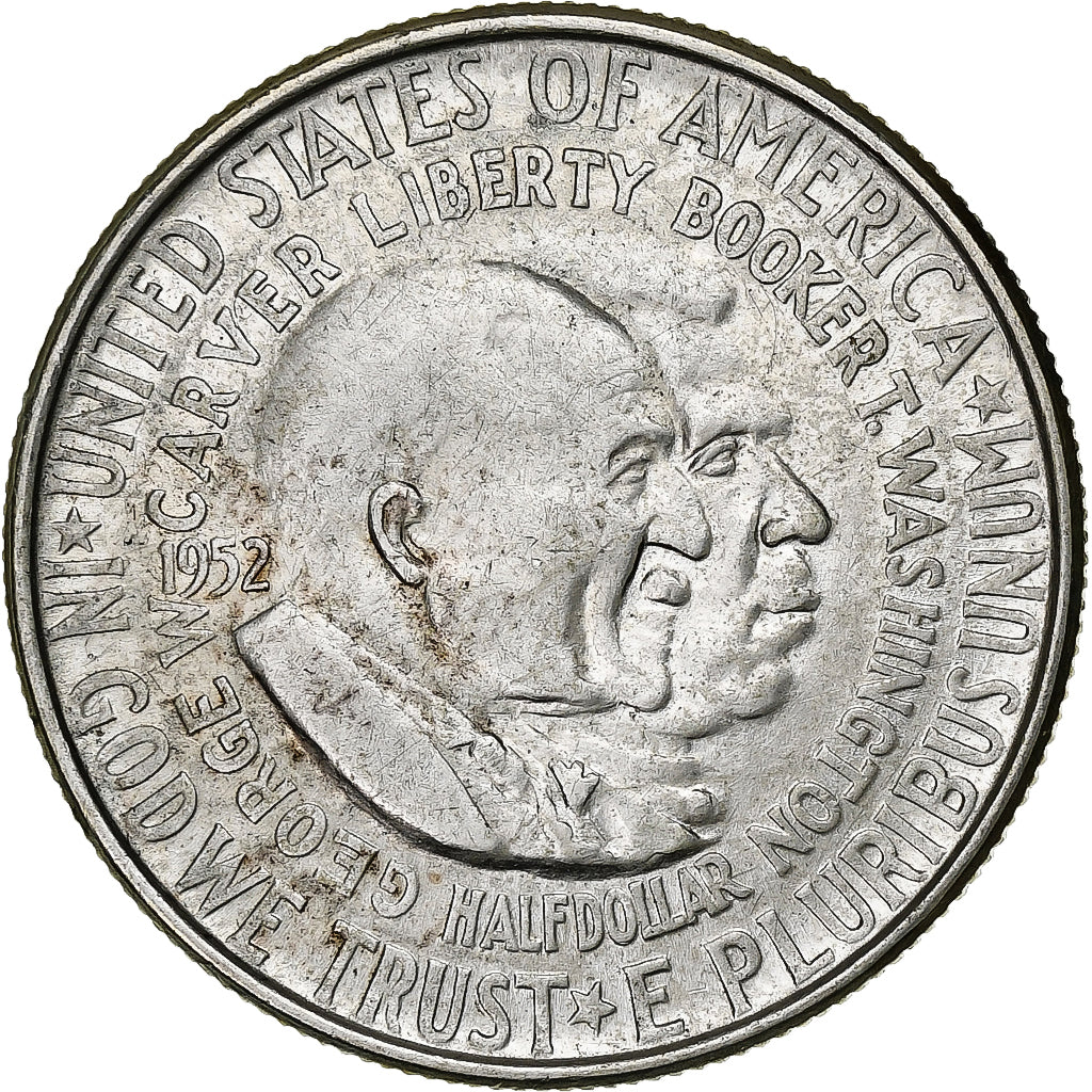 États-Unis, Half Dollar, Washington-Carver, 1952, Philadelphie, Argent, TTB+