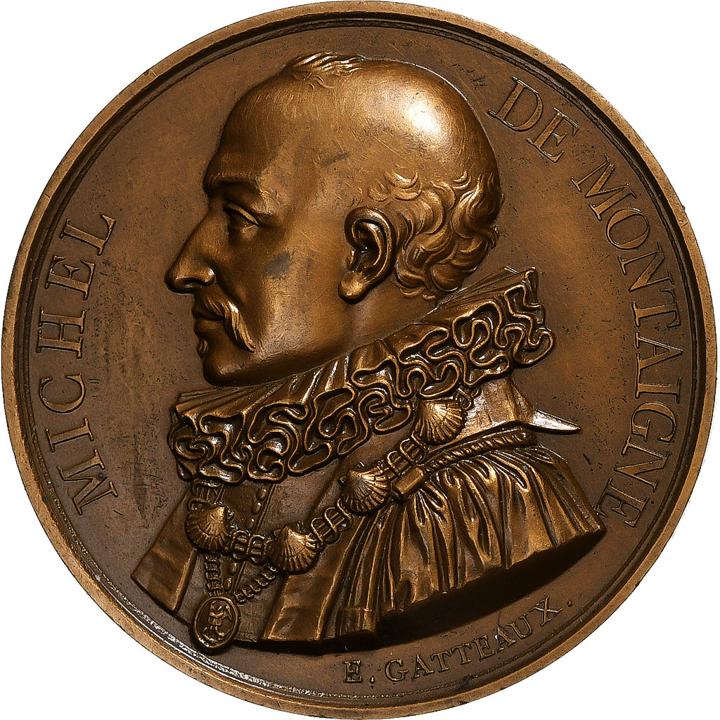 France, Medal, Michel de Montaigne, 1817, Bronze, Gatteaux, MS(60-62)