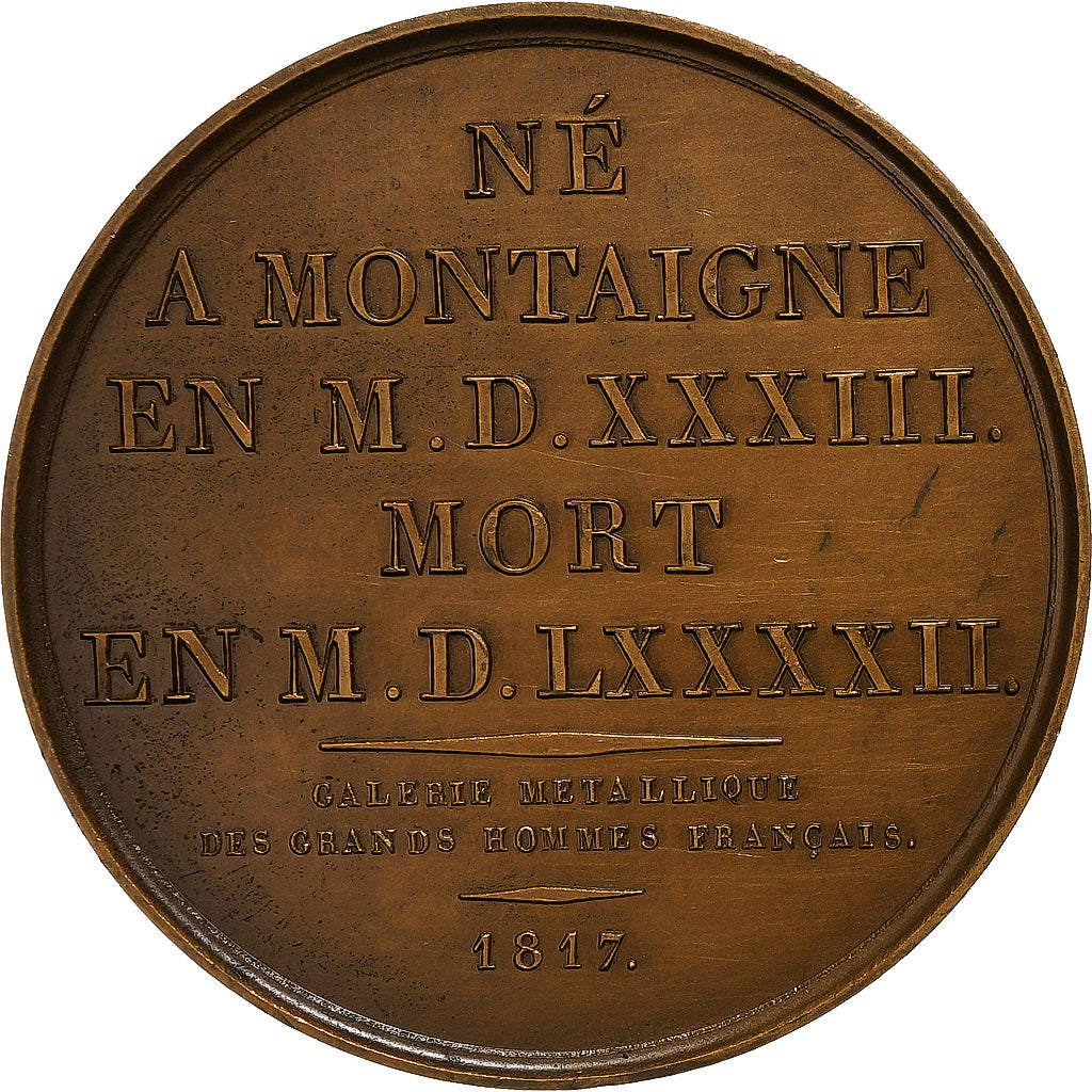 France, Medal, Michel de Montaigne, 1817, Bronze, Gatteaux, MS(60-62)