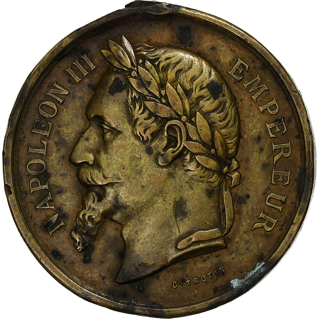 Francia, medalla, Napoléon III, Fêtes de Lille, 1870, Bronce, MBC