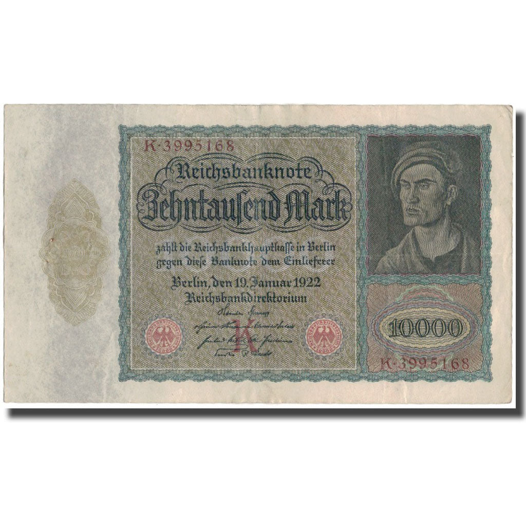 Banknote, Germany, 10,000 Mark, 1922, KM:70, EF(40-45)